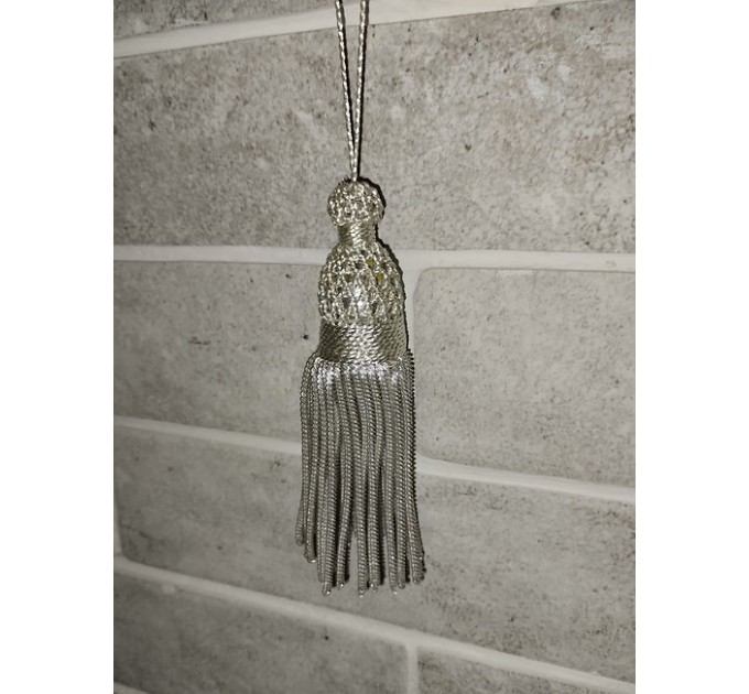 Silver Bullion Tassels for church Vestments - Decoration - Metal 11 см