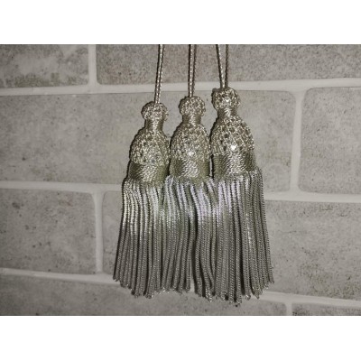 Silver Bullion Tassels for church Vestments - Decoration - Metal 11 см 4,5 inches