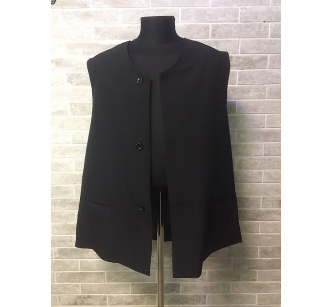 Priest vest in gabardine - Vest for priest without sleeves with pockets