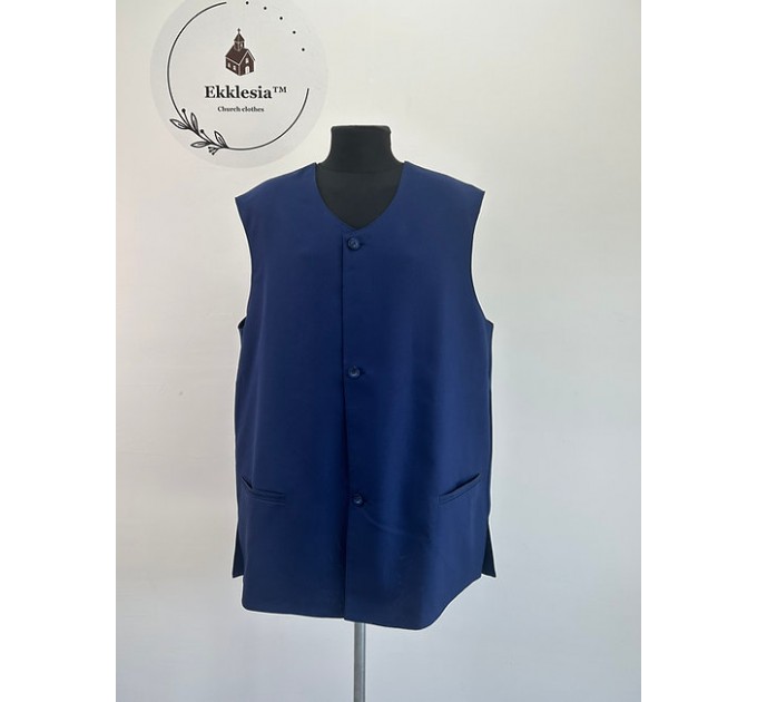 Priest vest in gabardine - Vest for priest without sleeves with pockets