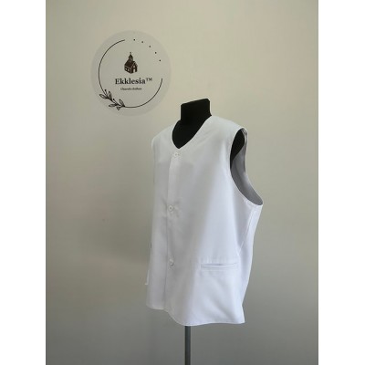 Summer Vest in gabardine - Summer Waistcoat in white gabardine - Orthodox coat