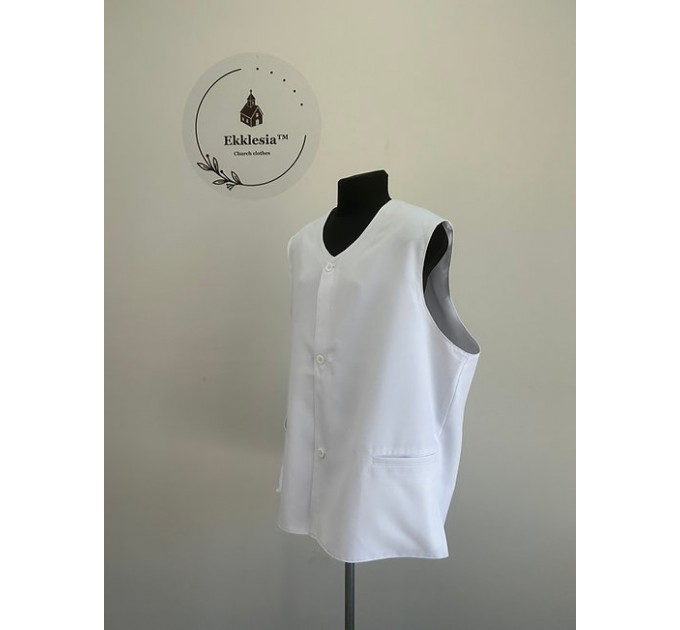 Summer Vest in gabardine - Summer Waistcoat in white gabardine - Orthodox coat