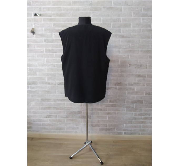 Vest with 2 two pockets in gabardine or wet silk or linen-gabardine - Waistcoat