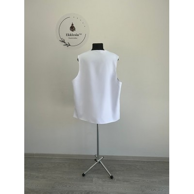 Summer Vest in gabardine - Summer Waistcoat in white gabardine - Orthodox coat