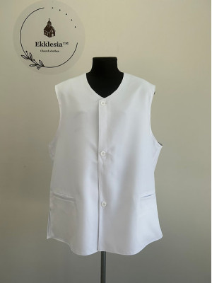Summer Vest in gabardine - Summer Waistcoat in white gabardine - Orthodox coat