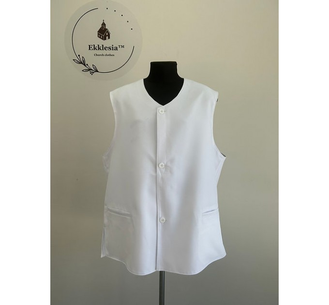 Summer Vest in gabardine - Summer Waistcoat in white gabardine - Orthodox coat