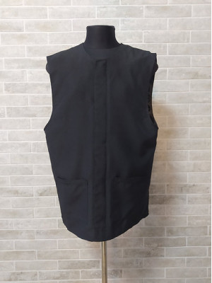 Vest with 2 two pockets in gabardine or wet silk or linen-gabardine - Waistcoat