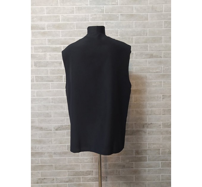 Vest with 2 two pockets in gabardine or wet silk or linen-gabardine - Waistcoat