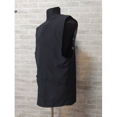 Vest with 2 two pockets in gabardine or wet silk or linen-gabardine - Waistcoat