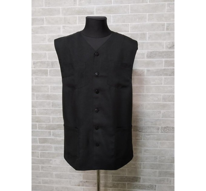 Summer priest vest with 4 pockets - Waistcoat - Orthodox priest light coat - Church