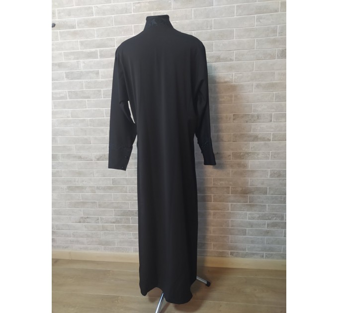 Black Orthodox cassock - Greek Cassock in wet silk - Greek Cassock in gabardine - Cassock for a priest - Religious cloth - Undercassock