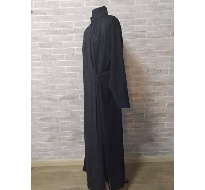 Black Orthodox cassock - Greek Cassock in wet silk - Greek Cassock in gabardine - Cassock for a priest - Religious cloth - Undercassock