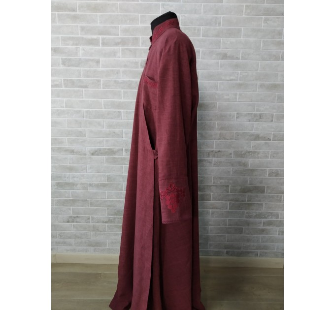 Orthodox cassock with grape embroidery - St. Petersburg style cassock in linen-gabardine - Cassock for a priest - Inner cassock - Religious cloth - Undercassock