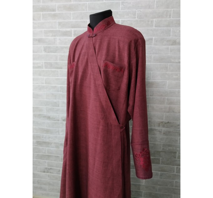 Orthodox cassock with grape embroidery - St. Petersburg style cassock in linen-gabardine - Cassock for a priest - Inner cassock - Religious cloth - Undercassock