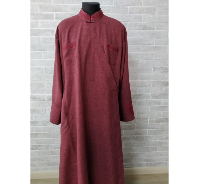 Orthodox cassock with grape embroidery - St. Petersburg style cassock in linen-gabardine - Cassock for a priest - Inner cassock - Religious cloth - Undercassock