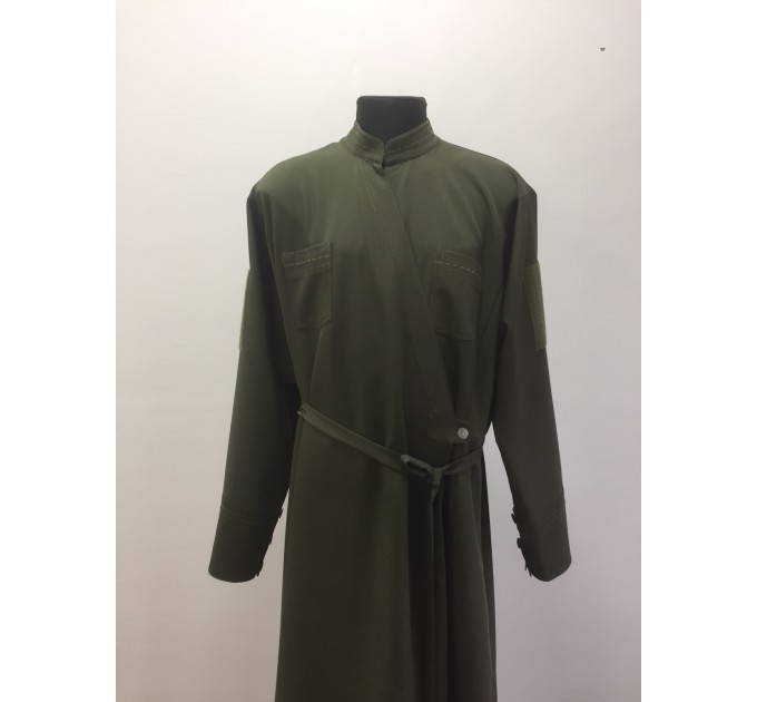 Greek style cassock for Chaplain - Orthodox cassock in khaki - Inner cassock for Chaplain - Orthodox cassock