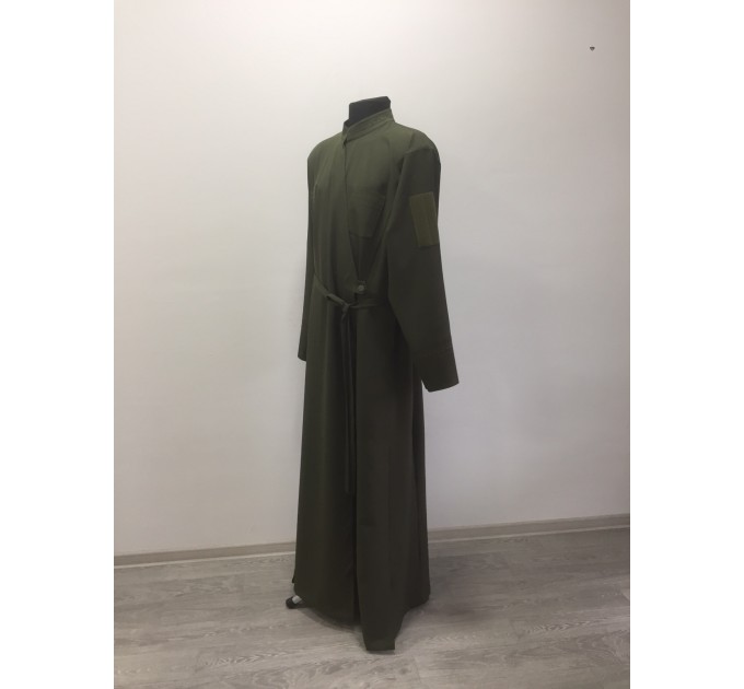 Greek style cassock for Chaplain - Orthodox cassock in khaki - Inner cassock for Chaplain - Orthodox cassock