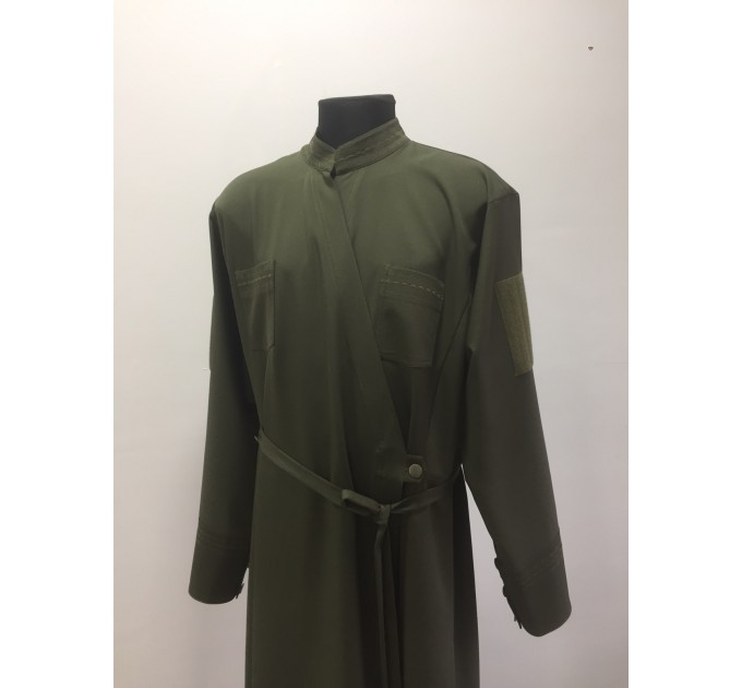 Greek style cassock for Chaplain - Orthodox cassock in khaki - Inner cassock for Chaplain - Orthodox cassock