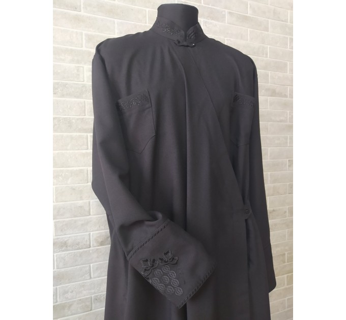 Orthodox cassock with grape embroidery - St. Petersburg style cassock in linen-gabardine - Cassock for a priest - Inner cassock - Religious cloth - Undercassock