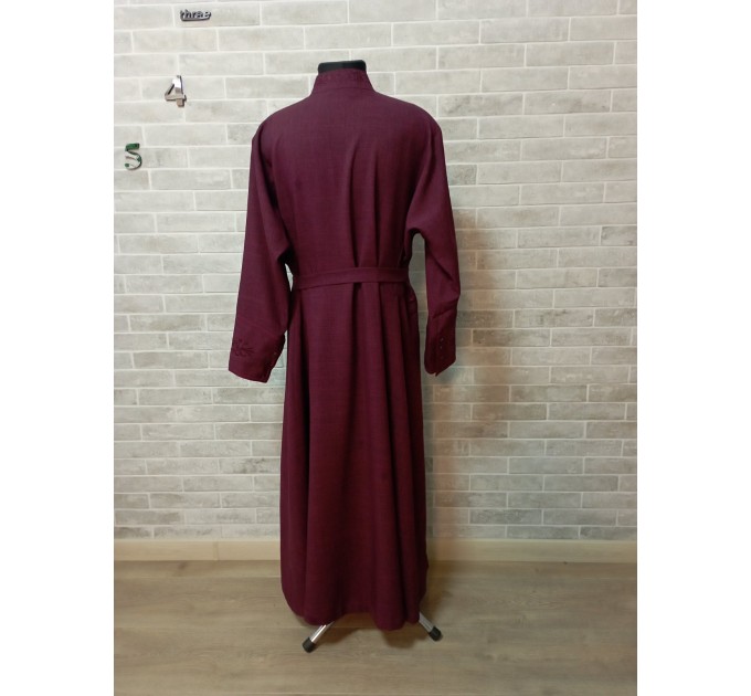 Embroidered Orthodox cassock - St. Petersburg style cassock in linen-gabardine - Cassock for a priest - Inner cassock - Undercassock