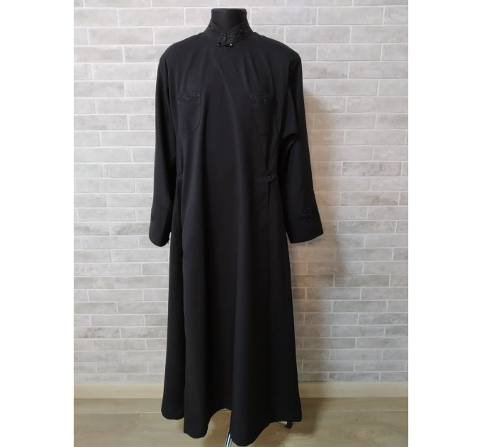 Embroidered Orthodox cassock - St. Petersburg style cassock in linen-gabardine - Cassock for a priest - Inner cassock - Undercassock