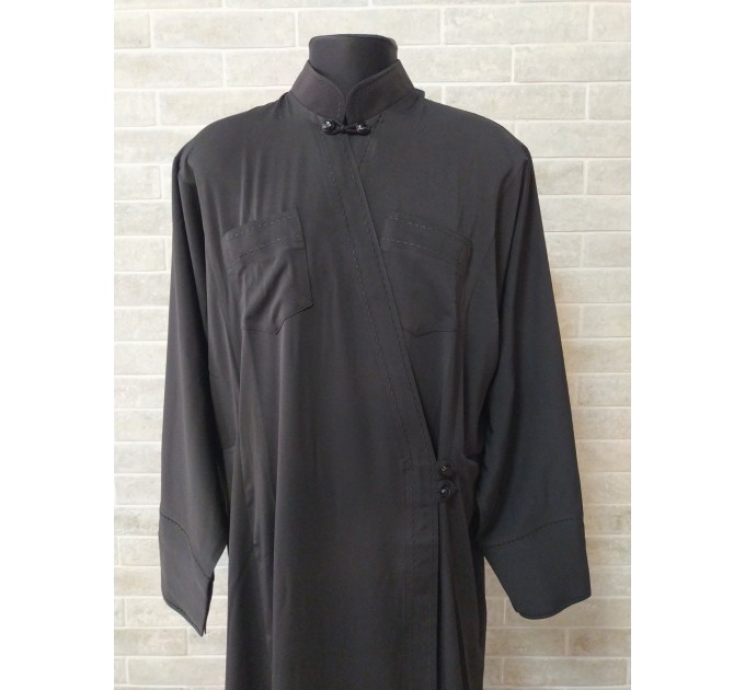 Orthodox cassock - Cassock in gabardine / wet silk with machine embroidery - Cassock for a priest- Inner cassock - Undercassock