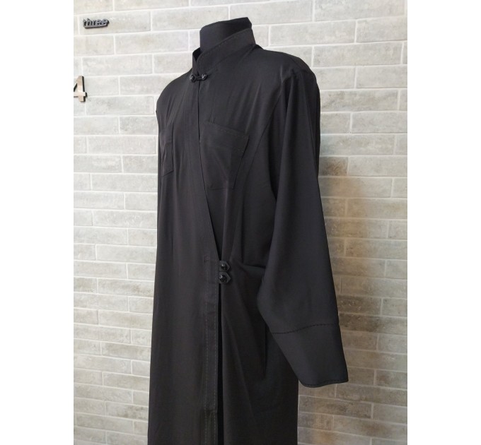 Orthodox cassock - Cassock in gabardine / wet silk with machine embroidery - Cassock for a priest- Inner cassock - Undercassock