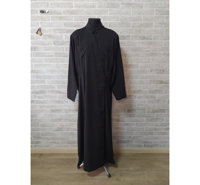 Orthodox cassock - Cassock in gabardine / wet silk with machine embroidery - Cassock for a priest- Inner cassock - Undercassock