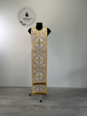 Priest's stole and cuffs - Communion set in brocade - Orthodox priest set