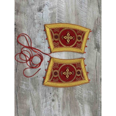 Priest's stole and cuffs - Communion set in brocade - Orthodox priest set