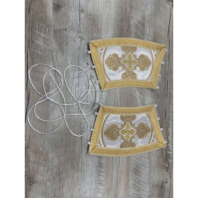 Priest's stole and cuffs - Communion set in brocade - Orthodox priest set