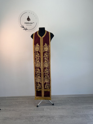 Two sides embroidered communion set - Double stole and cuffs - Priest's set