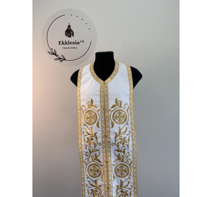 Two sides embroidered communion set - Double stole and cuffs - Priest's set