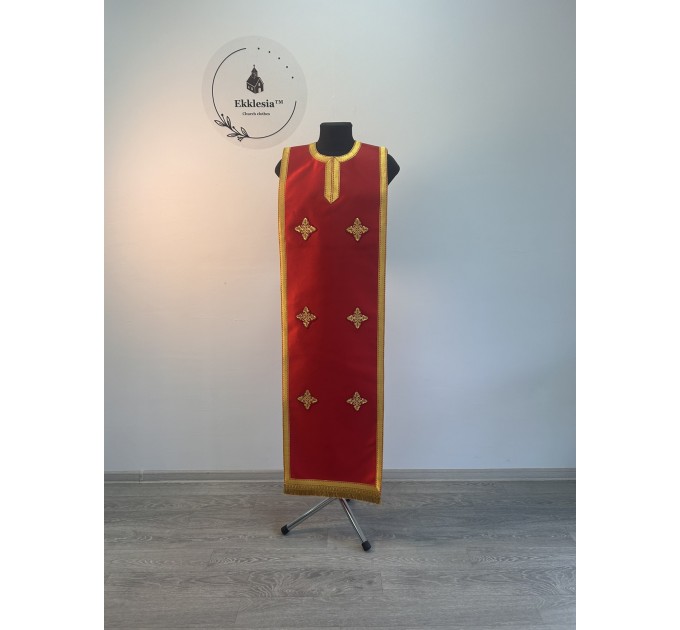 Coptic style epitrachilus - Coptic Stole in satin - Coptic epitrachil