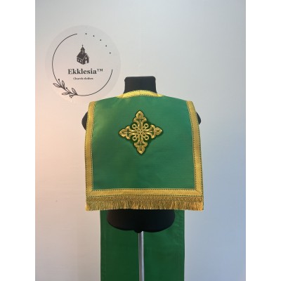 Coptic style epitrachilus - Coptic Stole in satin - Coptic epitrachelion