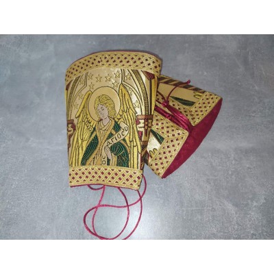 Bishop's Communion set in angels brocade - Bishop's Stole and cuffs in Greek brocade