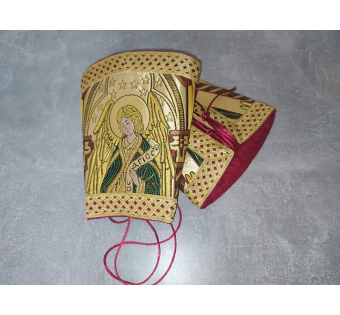 Bishop's Communion set in brocade - Bishop's Stole and cuffs in Greek brocade