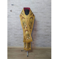 Bishop's Communion set in angels brocade - Bishop's Stole and cuffs in Greek brocade