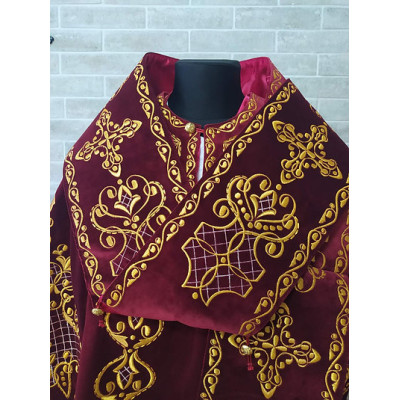 Bishops vestment - Eparch sakkos - Pontiff garment - Embroidered black clothes