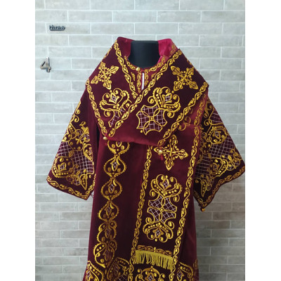 Bishops vestment - Eparch sakkos - Pontiff garment - Embroidered black clothes