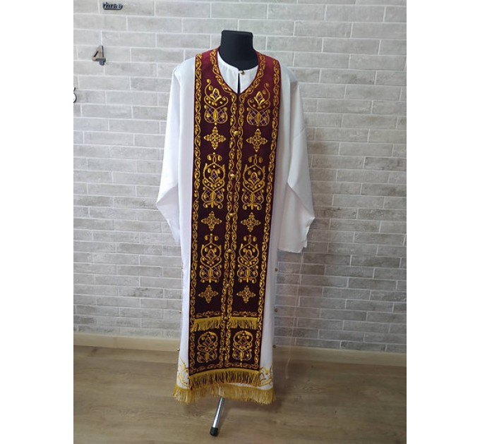 Embroidered bishop's vestment set with small and large omophor on velvet