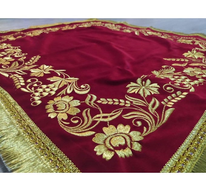 Embroidered velvet gospel cover - Gospel vestment - Gospel Cape Altar cover