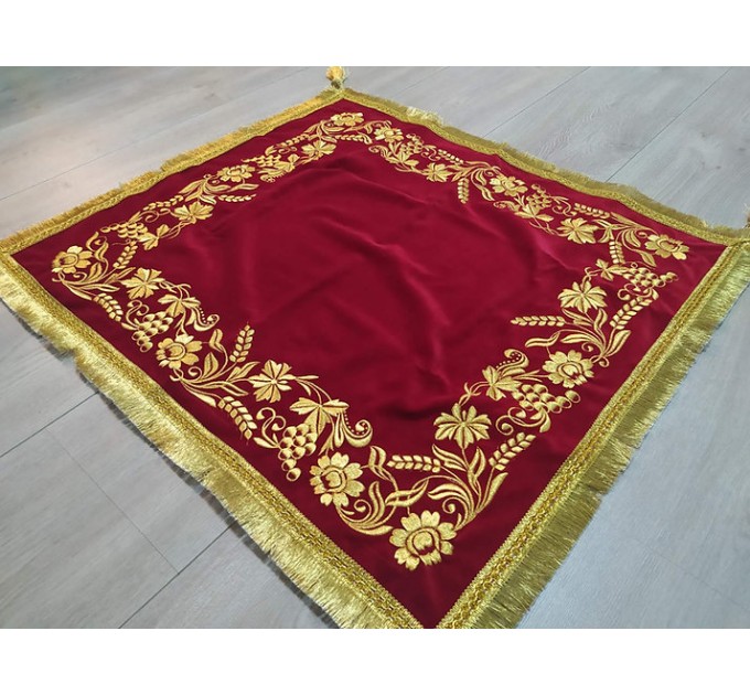 Embroidered velvet gospel cover - Gospel vestment - Gospel Cape Altar cover