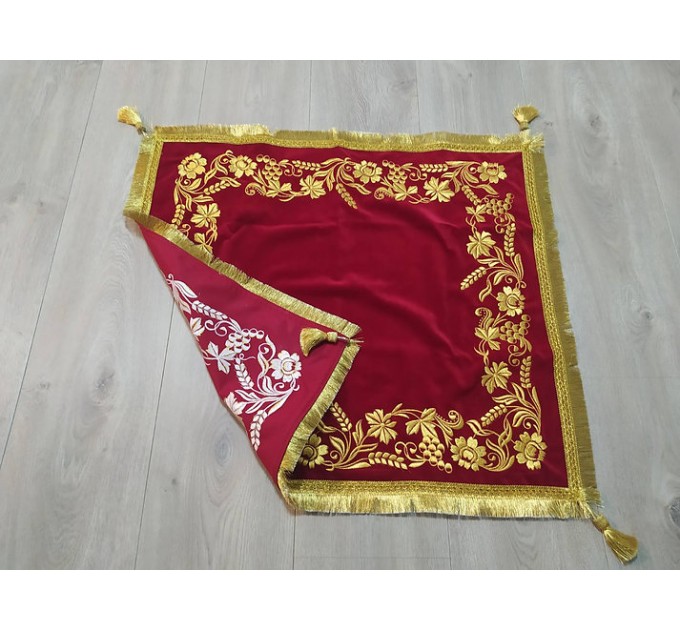 Embroidered velvet gospel cover - Gospel vestment - Gospel Cape Altar cover