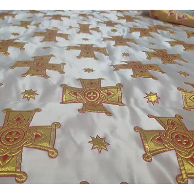 Crosses Metallic Greek Brocade - Church Brocade - Liturgical Brocade - Priest vestment's fabric