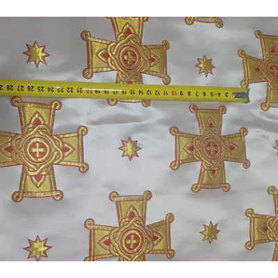 Crosses Metallic Greek Brocade - Church Brocade - Liturgical Brocade - Priest vestment's fabric