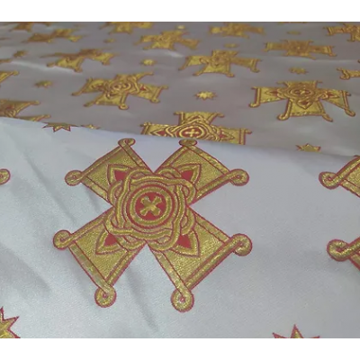 Crosses Metallic Greek Brocade - Church Brocade - Liturgical Brocade - Priest vestment's fabric