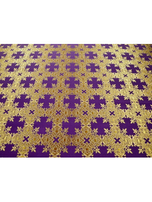 Serbian cross Metallic Greek Brocade - Church Brocade - Liturgical Brocade - Priest vestment's fabric