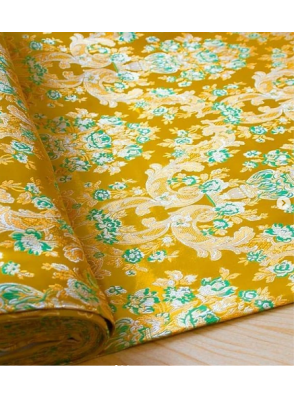 Yellow/green Nonmetallic Greek Brocade - Church Brocade - Liturgical Brocade - Priest vestment's fabric