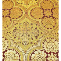 Yellow Cross Nonmetallic Greek Brocade - Church Brocade - Liturgical Brocade - Priest vestment's fabric